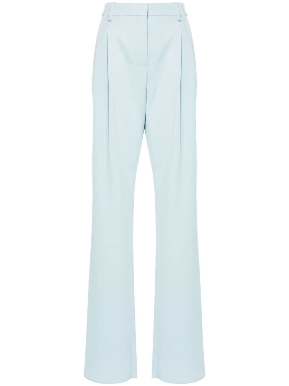 Stella McCartney pleat-detail straight-leg trousers - Blue von Stella McCartney