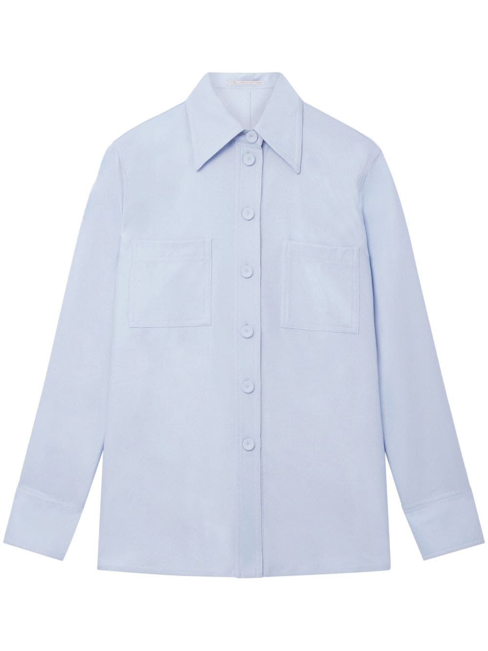 Stella McCartney pointed-collar flannel shirt - Blue von Stella McCartney