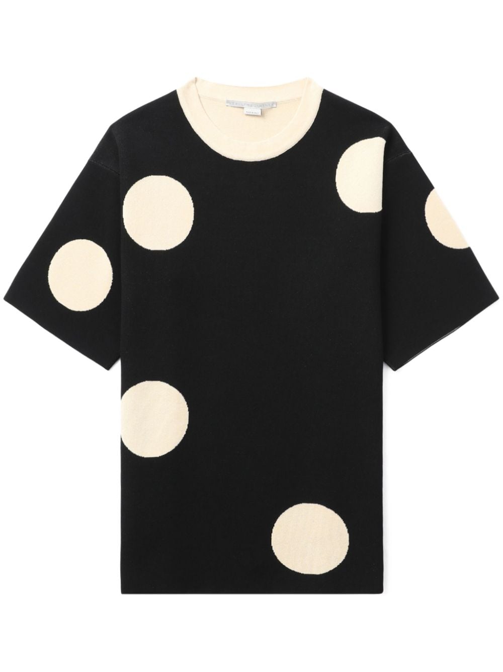 Stella McCartney polka-dot intarsia-knit T-shirt - Black von Stella McCartney