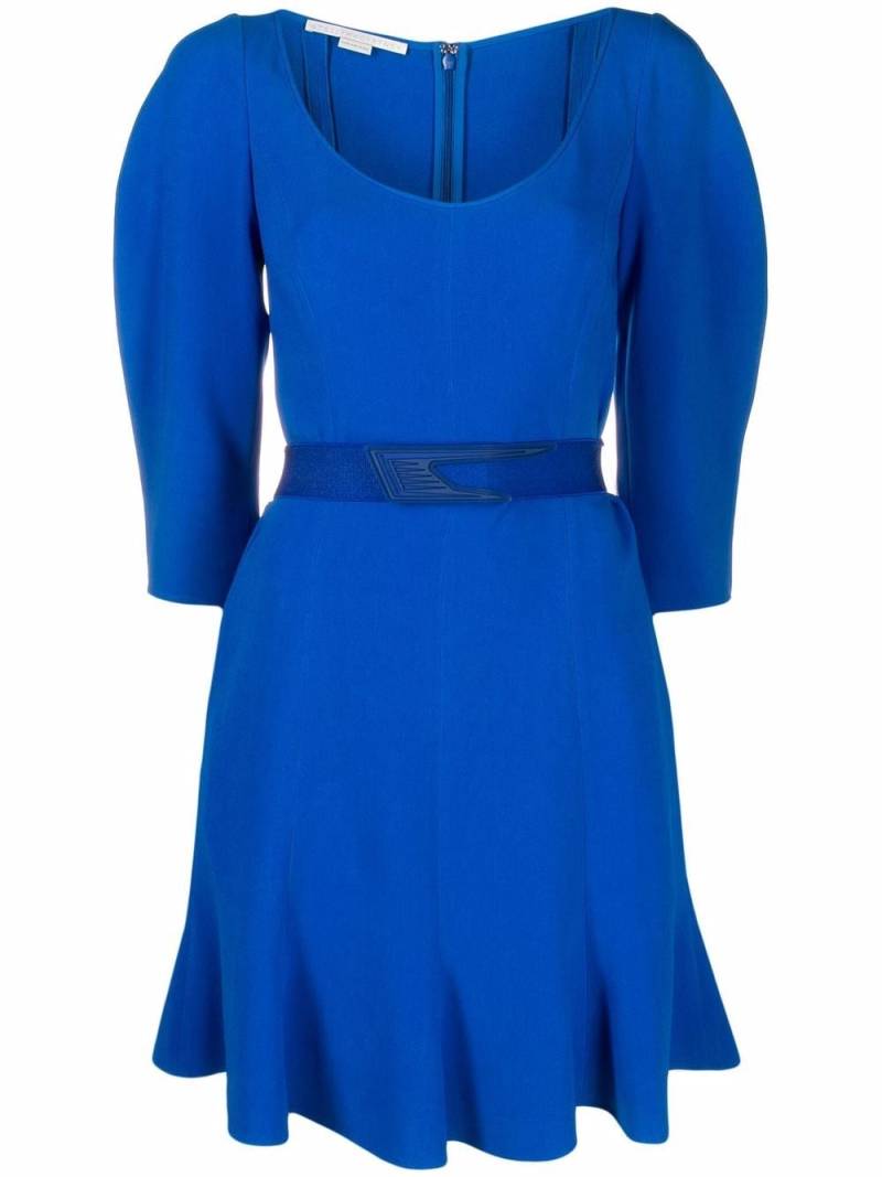 Stella McCartney puff-sleeve belted dress - Blue von Stella McCartney