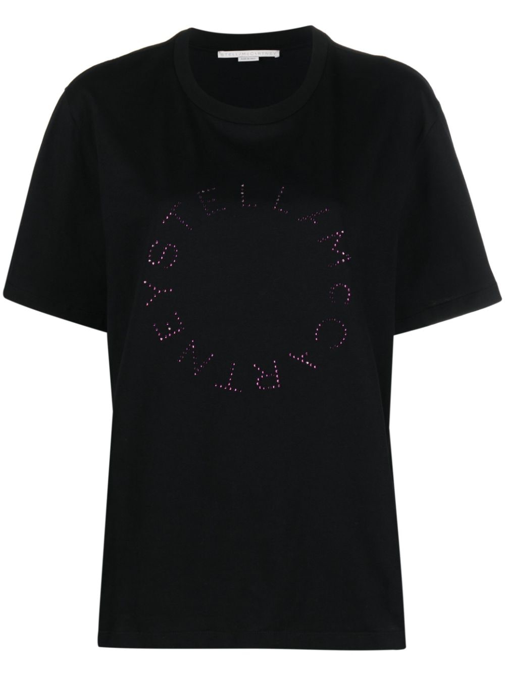 Stella McCartney rhinestone-logo short-sleeved T-shirt - Black von Stella McCartney
