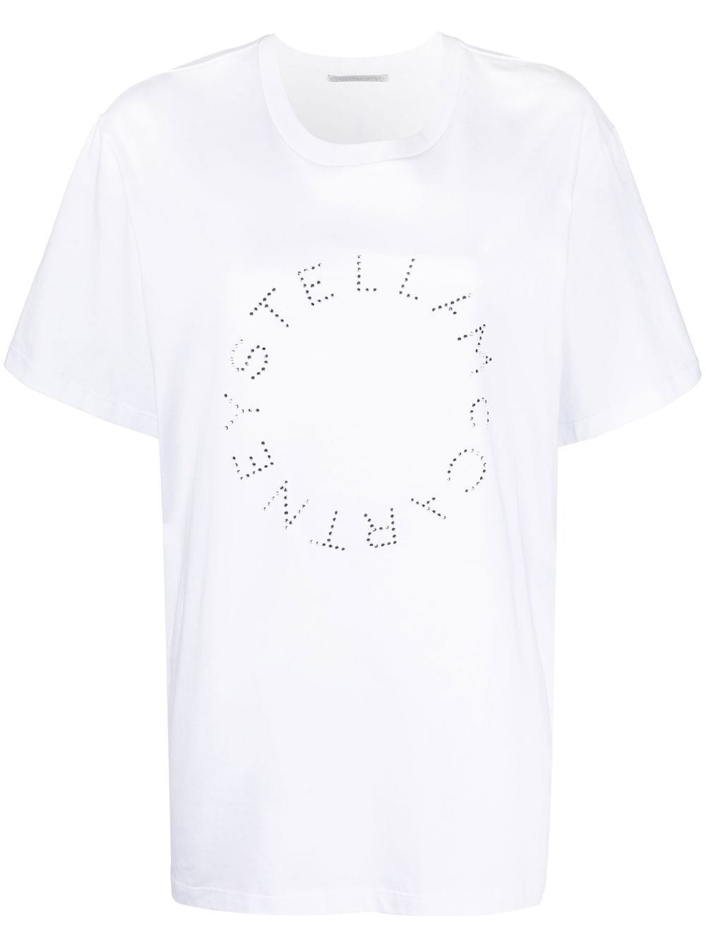 Stella McCartney rhinestone-logo short-sleeved T-shirt - White von Stella McCartney