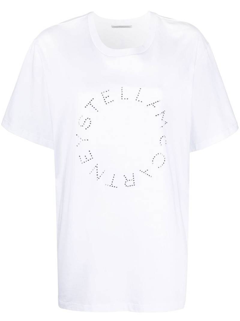 Stella McCartney rhinestone-logo short-sleeved T-shirt - White von Stella McCartney