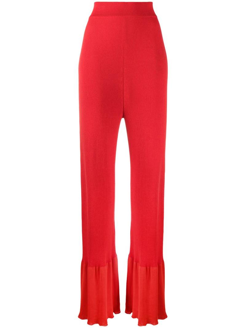 Stella McCartney rib-knit long-length trousers - Red von Stella McCartney