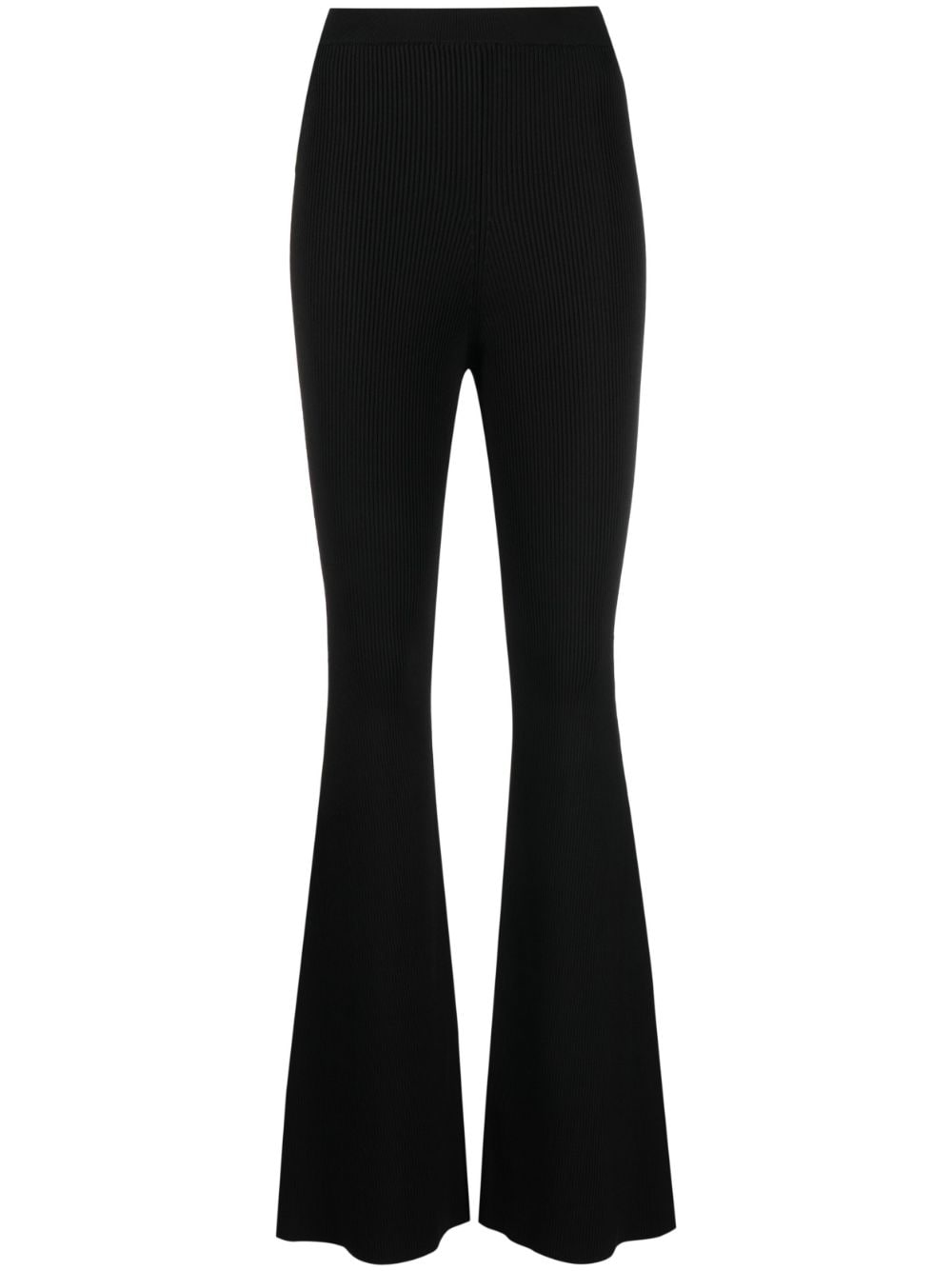 Stella McCartney ribbed-knit flared trousers - Black von Stella McCartney