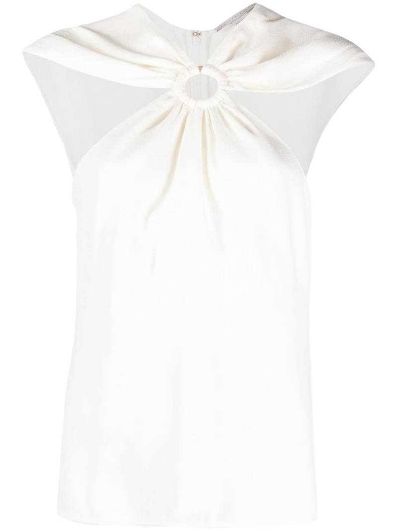 Stella McCartney ring-hardware cold-shoulder T-shirt - White von Stella McCartney