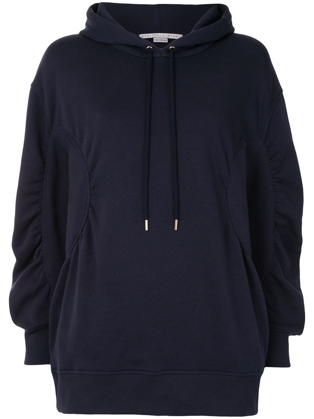 Stella McCartney ruched-detail oversized hoodie - Blue von Stella McCartney