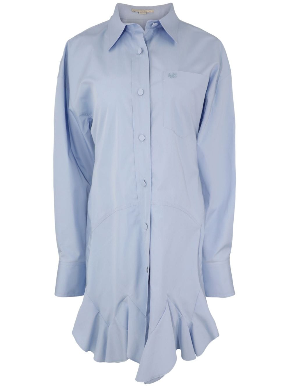 Stella McCartney ruffle-detailing cotton dress - Blue von Stella McCartney