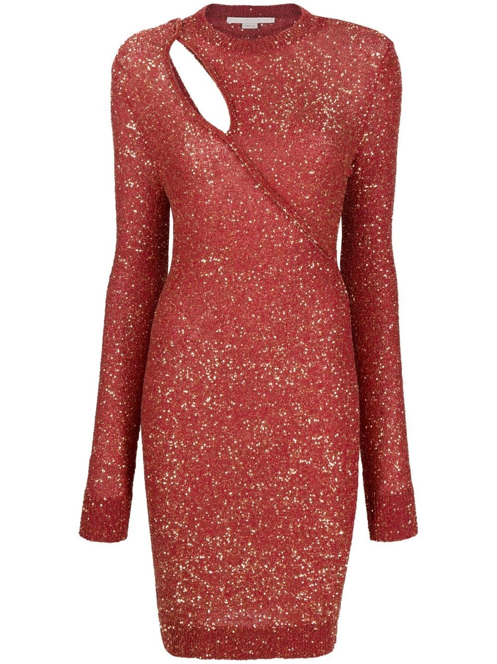 Stella McCartney sequin-embellished cut-out dress - Red von Stella McCartney
