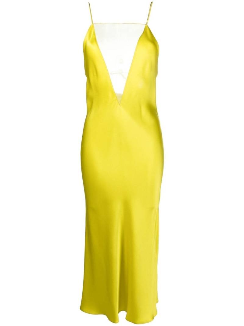 Stella McCartney sheer-panel open-back midi dress - Yellow von Stella McCartney