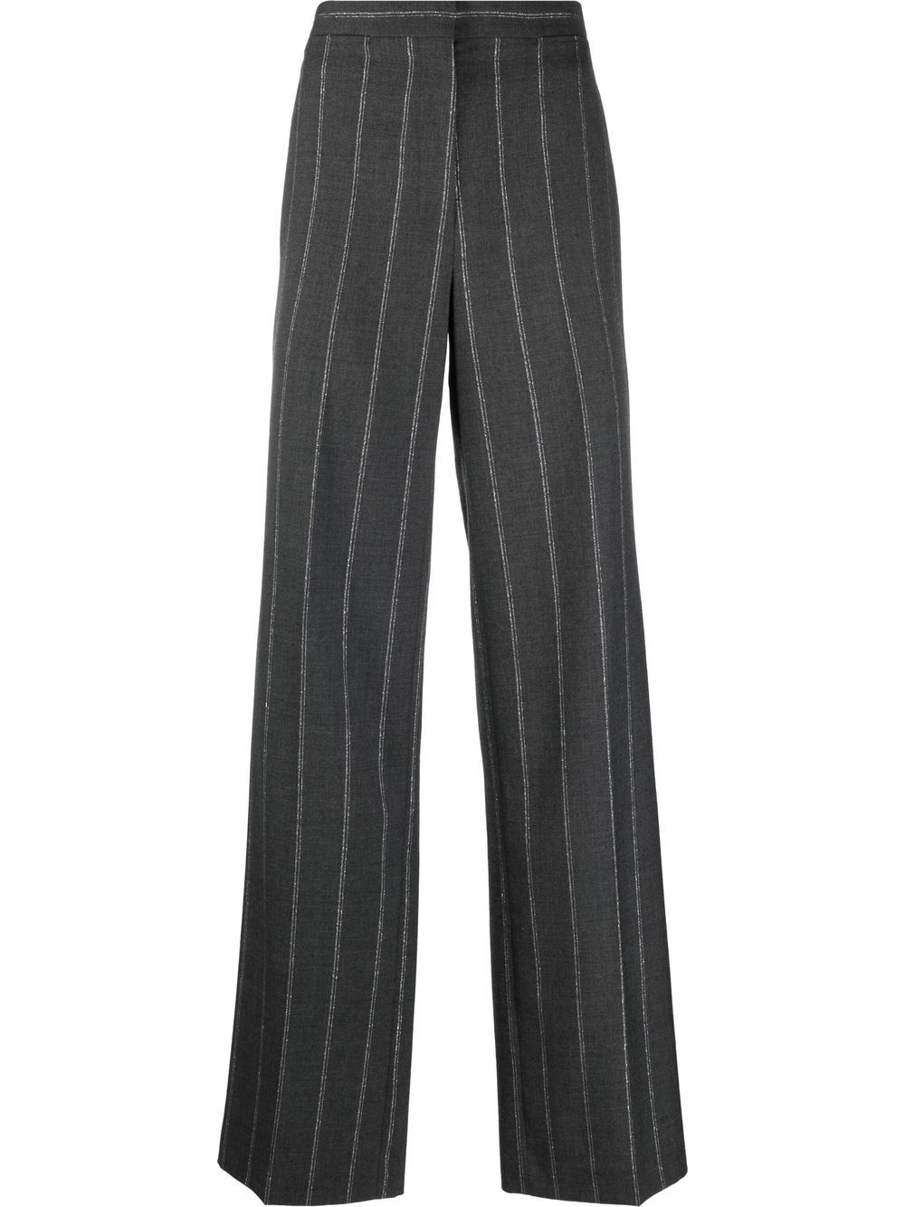 Stella McCartney stitch-detail striped tailored trousers - Grey von Stella McCartney