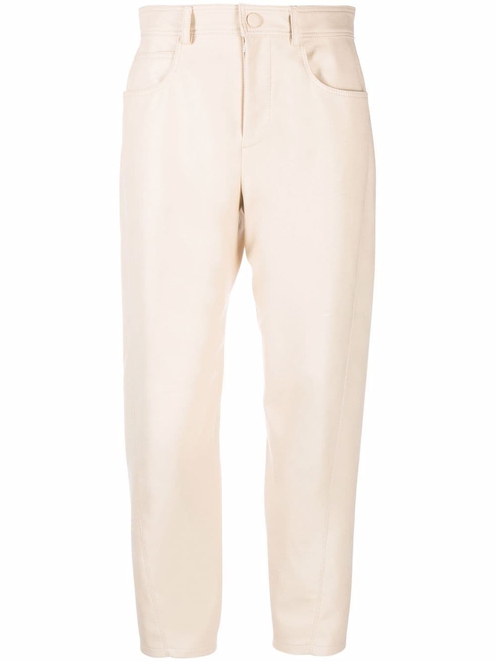 Stella McCartney straight leg faux leather trousers - Neutrals von Stella McCartney