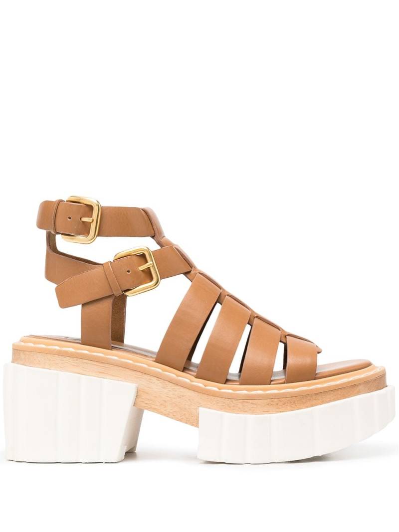 Stella McCartney strappy platform sandals - Brown von Stella McCartney