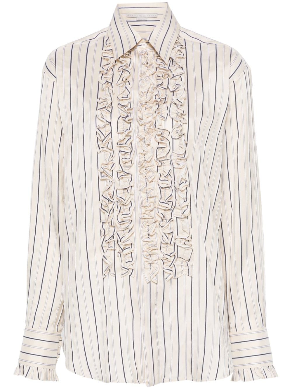 Stella McCartney striped ruffled shirt - Neutrals von Stella McCartney