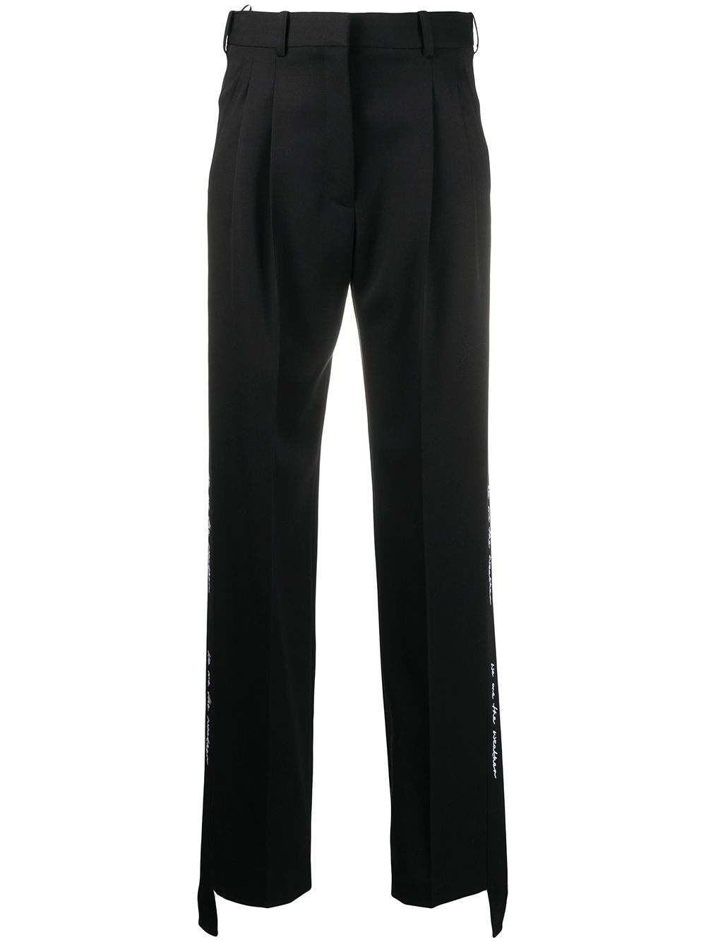 Stella McCartney tape detail straight trousers - Black von Stella McCartney