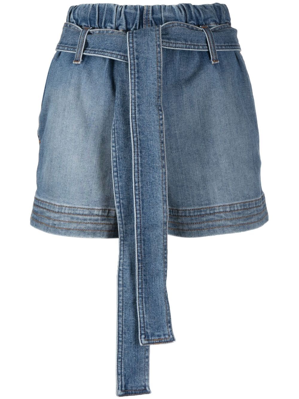 Stella McCartney tie-waist denim shorts - Blue von Stella McCartney