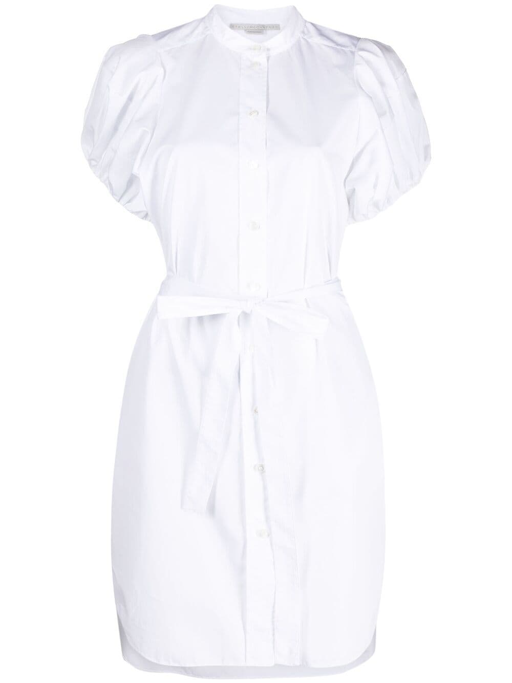 Stella McCartney tied waist poplin shirt dress - White von Stella McCartney