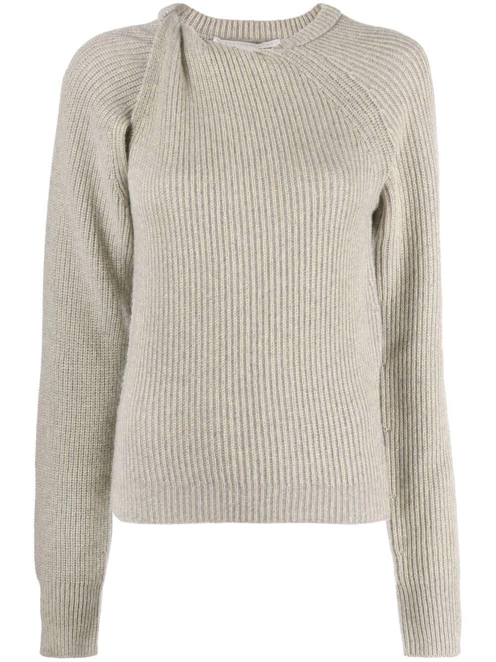 Stella McCartney twist-detail ribbed jumper - Grey von Stella McCartney