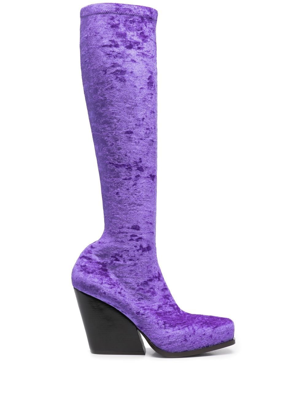Stella McCartney velour knee-high boots - Purple von Stella McCartney