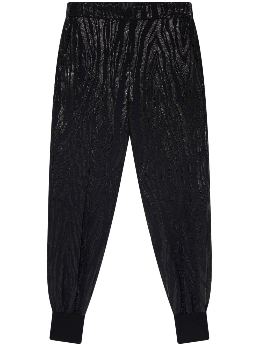 Stella McCartney wood-grain effect tapered trousers - Black von Stella McCartney