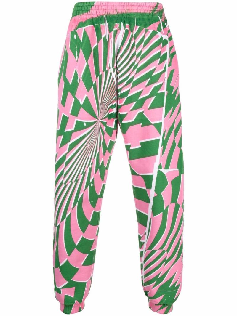 Stella McCartney x Ed Curtis geometric pattern track pants - Green von Stella McCartney