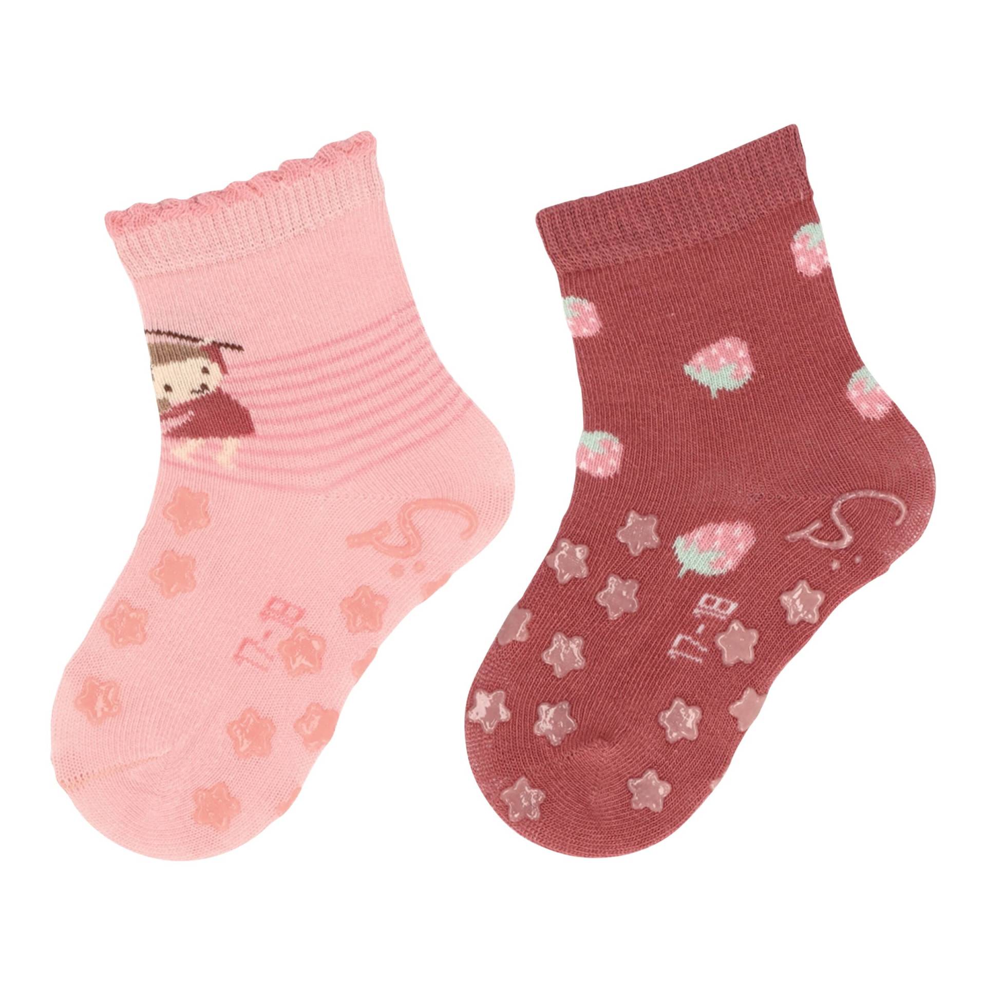 2er-Pack ABS-Krabbelsocken Blumen Erdbeeren von Sterntaler