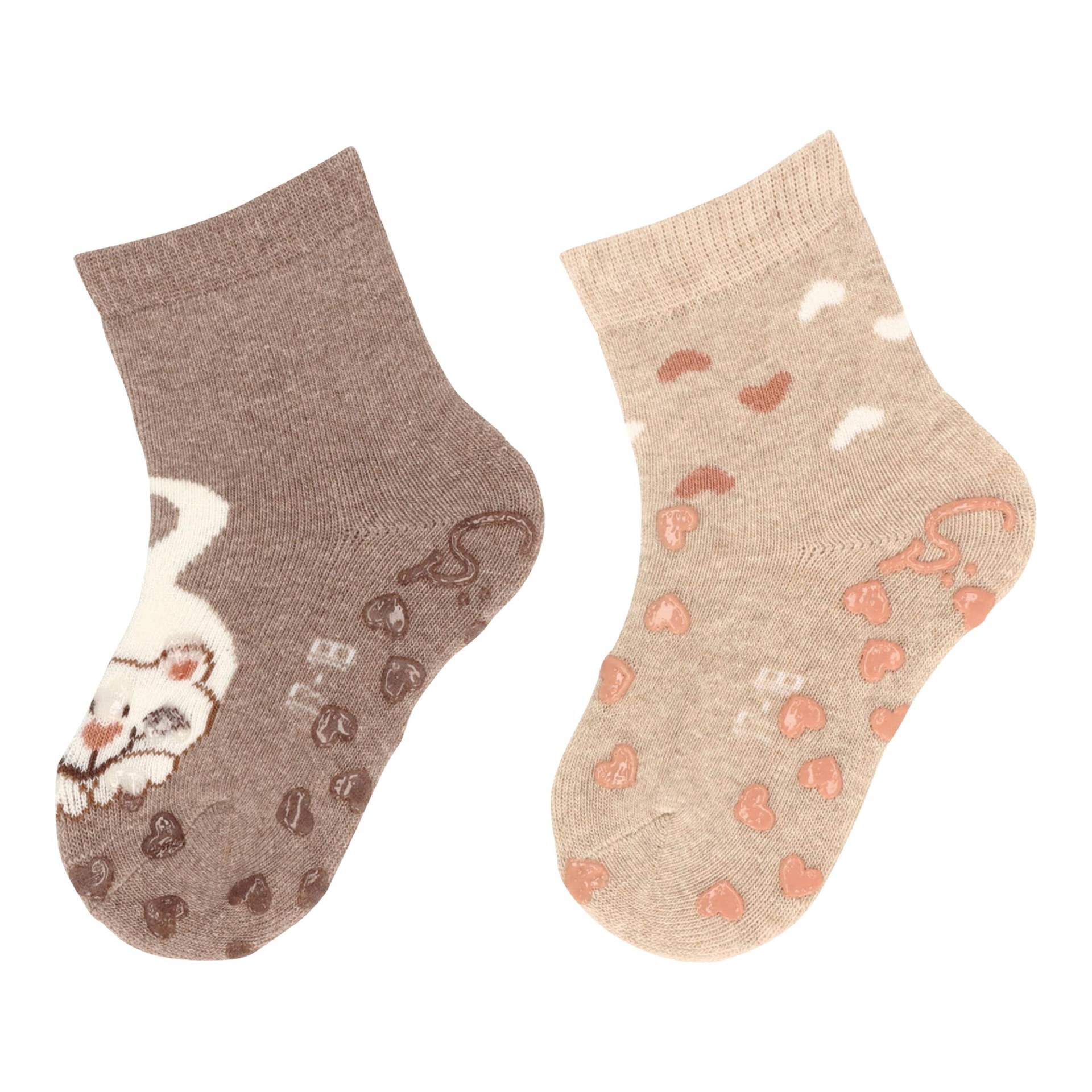 2er-Pack ABS-Krabbelsocken Katze Herzen von Sterntaler