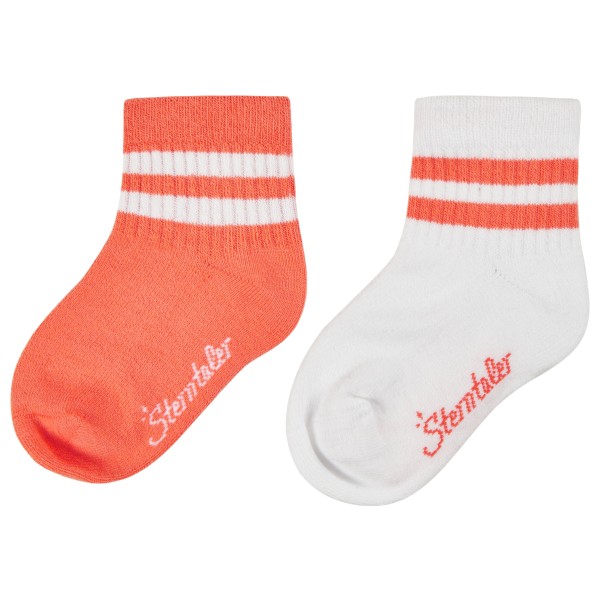 Sterntaler - Kid's Kurz-Socken DP Coolmax Rippe - Multifunktionssocken Gr 17-18 weiß/rot von Sterntaler