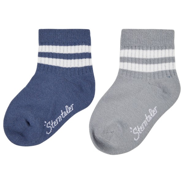 Sterntaler - Kid's Kurz-Socken DP Coolmax Rippe - Multifunktionssocken Gr 23-26 grau/blau von Sterntaler
