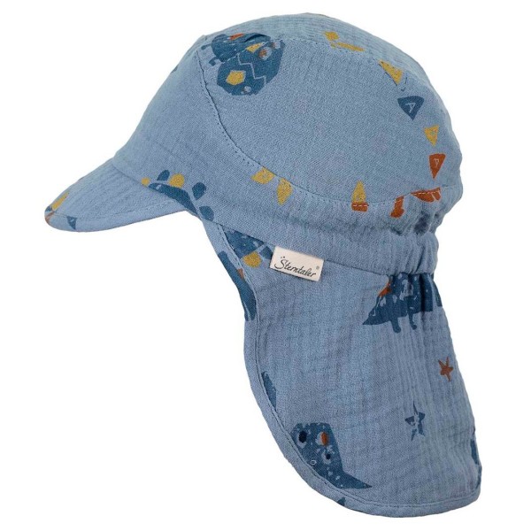 Sterntaler - Kid's Schirmmütze Nacken Dinosaurier - Cap Gr 55 cm grau/blau von Sterntaler
