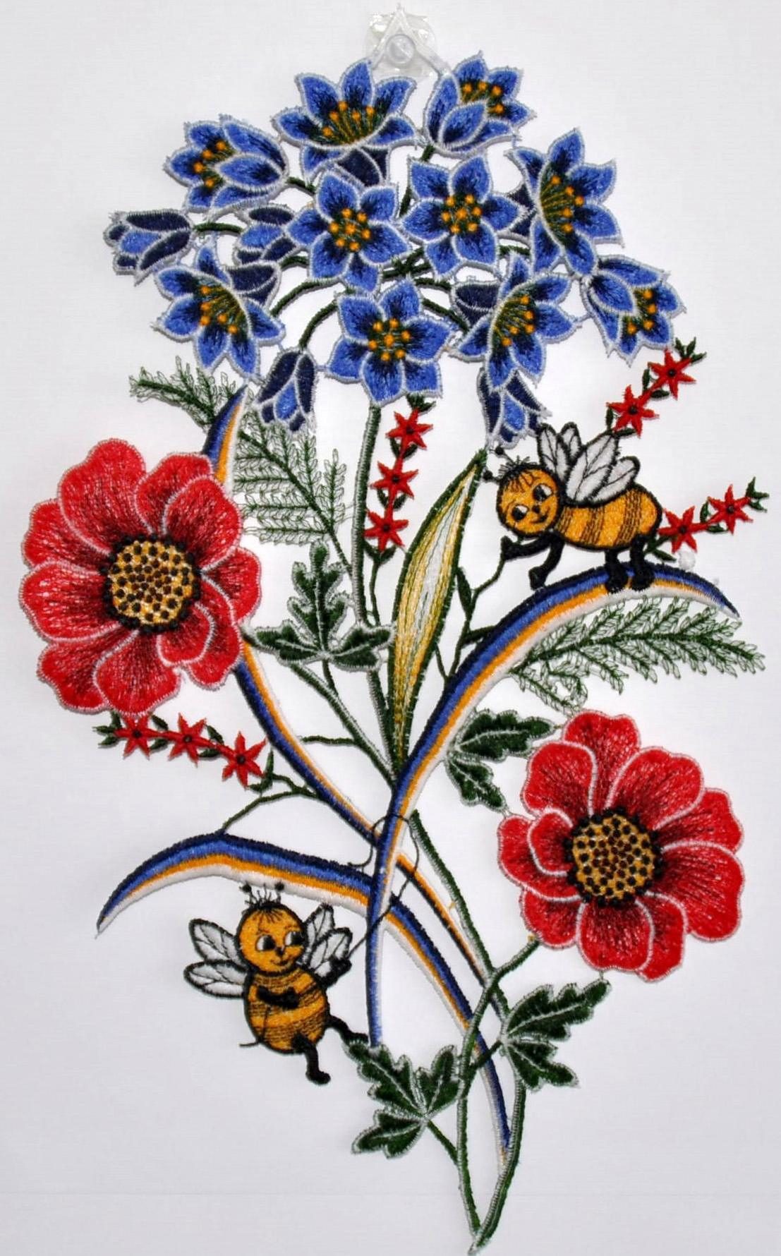 Stickereien Plauen Fensterbild »Fensterbild Blumen«, Echte Plauener Spitze Stickereien Plauen Fensterbild »Fensterbild Blumen«, Echte Plauener Spitze von Stickereien Plauen
