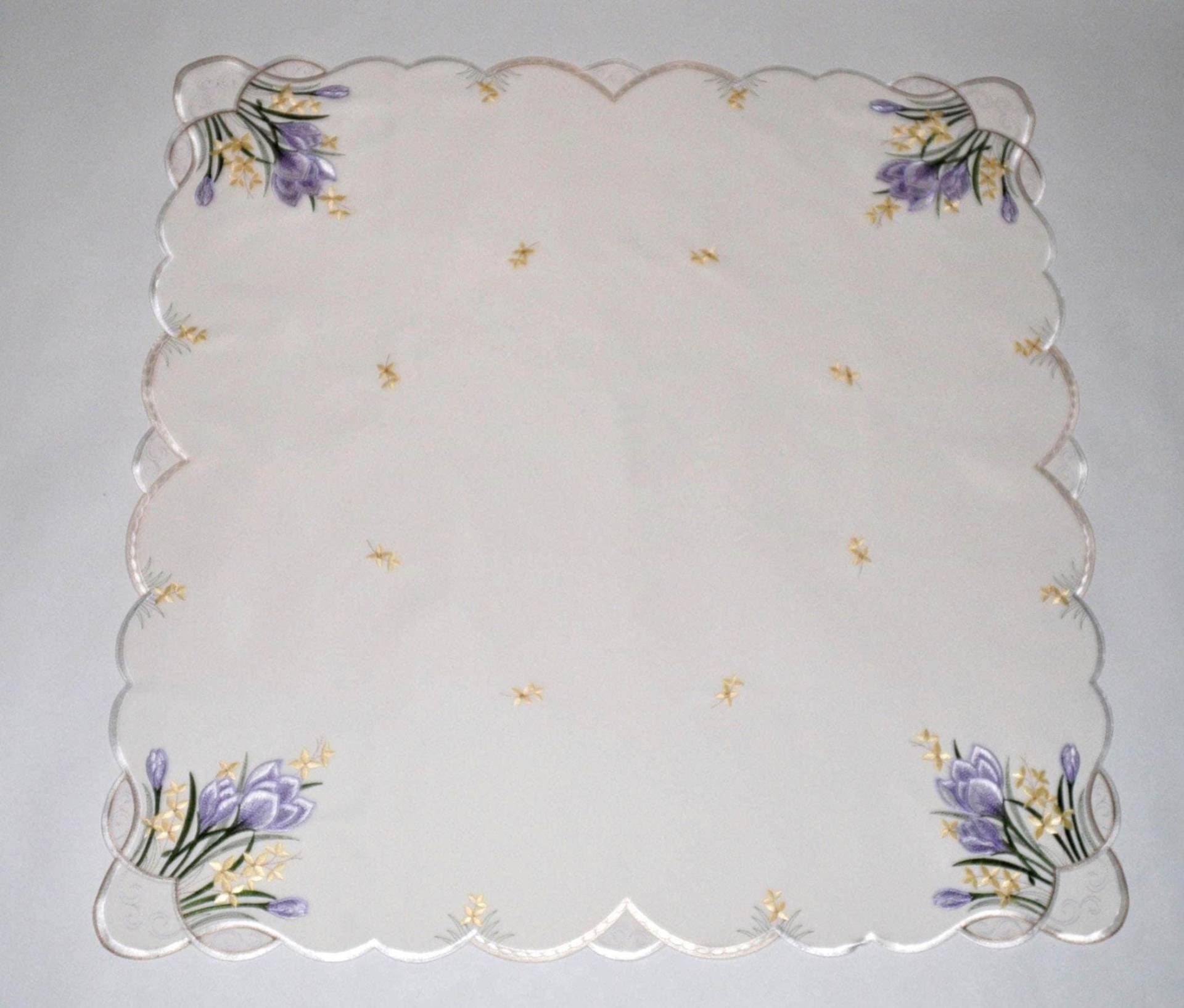 Stickereien Plauen Mitteldecke »Tischdecke Krokusblüte«, Plauener Spitze, Made in Germany Stickereien Plauen Mitteldecke »Tischdecke Krokusblüte«, Plauener Spitze, Made in Germany von Stickereien Plauen