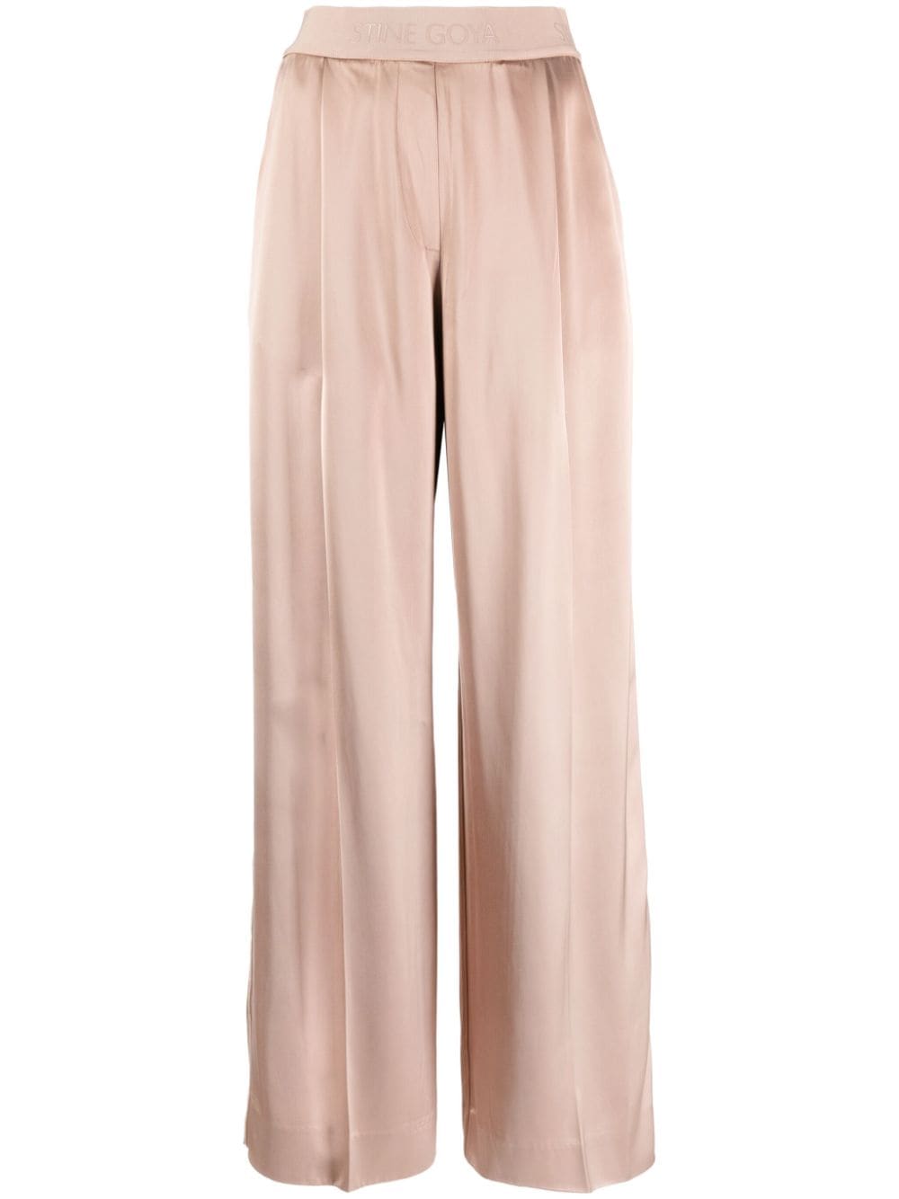 Stine Goya Ciara logo-waistband satin trousers - Pink von Stine Goya