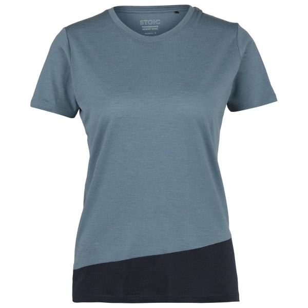 Stoic - Women's Merino155 LaholmSt. Colorblock T-Shirt - Merinoshirt Gr L grau von Stoic
