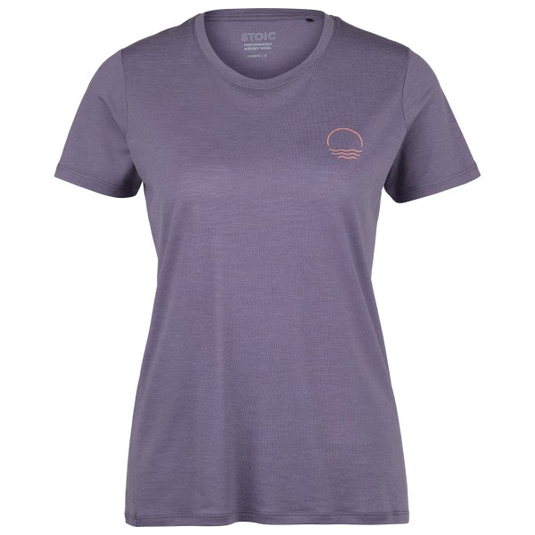 Stoic - Women's Merino155 LaholmSt. Print T-Shirt Sun - Merinoshirt Gr XL grau von Stoic