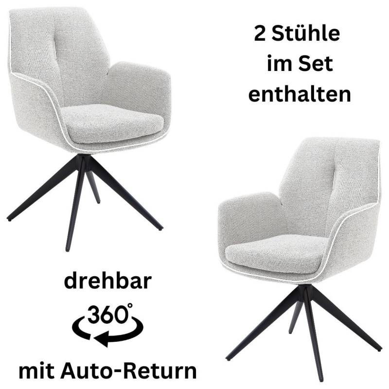 Stolkom Armlehnstuhl »Enja«, (Set), 2 St., Stoffbezug, 360 grad drehbar mit Auto-Return von Stolkom