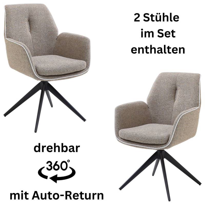 Stolkom Armlehnstuhl »Enja«, (Set), 2 St., Stoffbezug, 360 grad drehbar mit Auto-Return von Stolkom