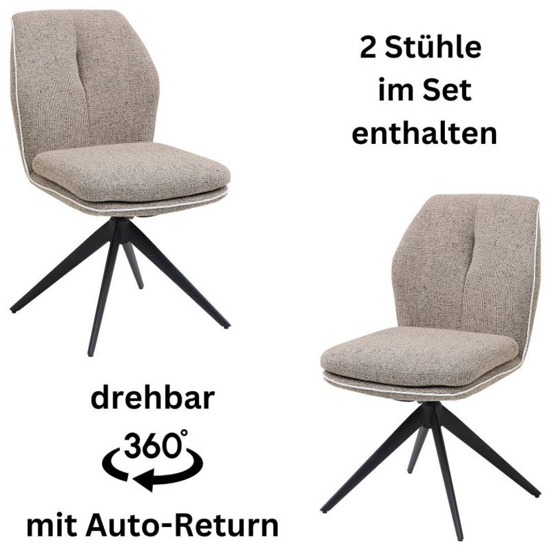 Stolkom Armlehnstuhl »Enja«, (Set), 2 St., Stoffbezug, 360 grad drehbar mit Auto-Return von Stolkom