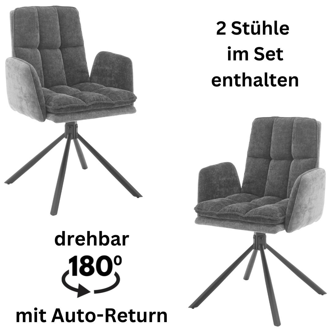 Stolkom Armlehnstuhl »Livia«, (Set), 2 St., Microfaser, Bezug innen dunkelgrau/aussen hellgrau von Stolkom