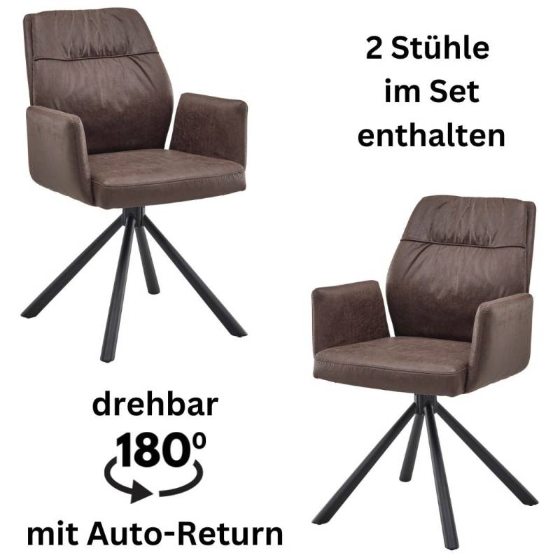 Stolkom Armlehnstuhl »Mara«, (Set), 2 St., Microfaser, 180 grad drehbar mit Auto-Return von Stolkom