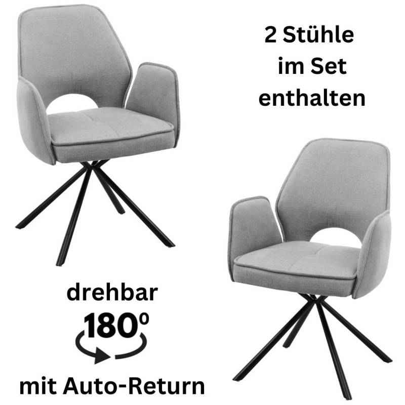 Stolkom Armlehnstuhl »Nele«, (Set), 2 St., Stoffbezug, 180 grad drehbar mit Auto-Return von Stolkom