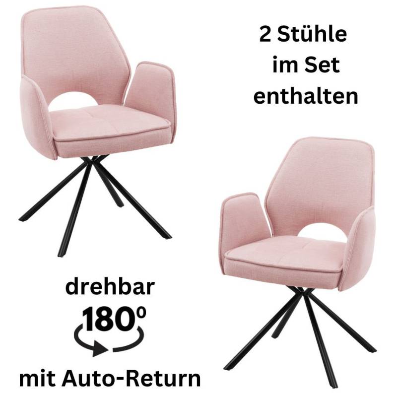 Stolkom Armlehnstuhl »Nele«, (Set), 2 St., Stoffbezug, 180 grad drehbar mit Auto-Return von Stolkom