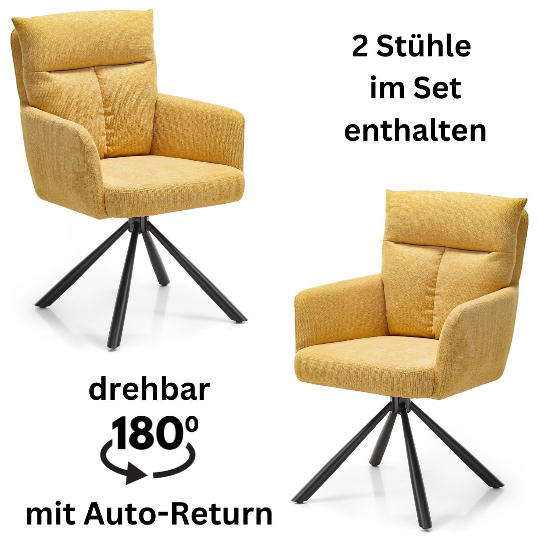 Stolkom Armlehnstuhl »Sofia«, (Set), 2 St., Microfaser, 180 grad drehbar mit Auto-Return, Federkern im Sitz von Stolkom