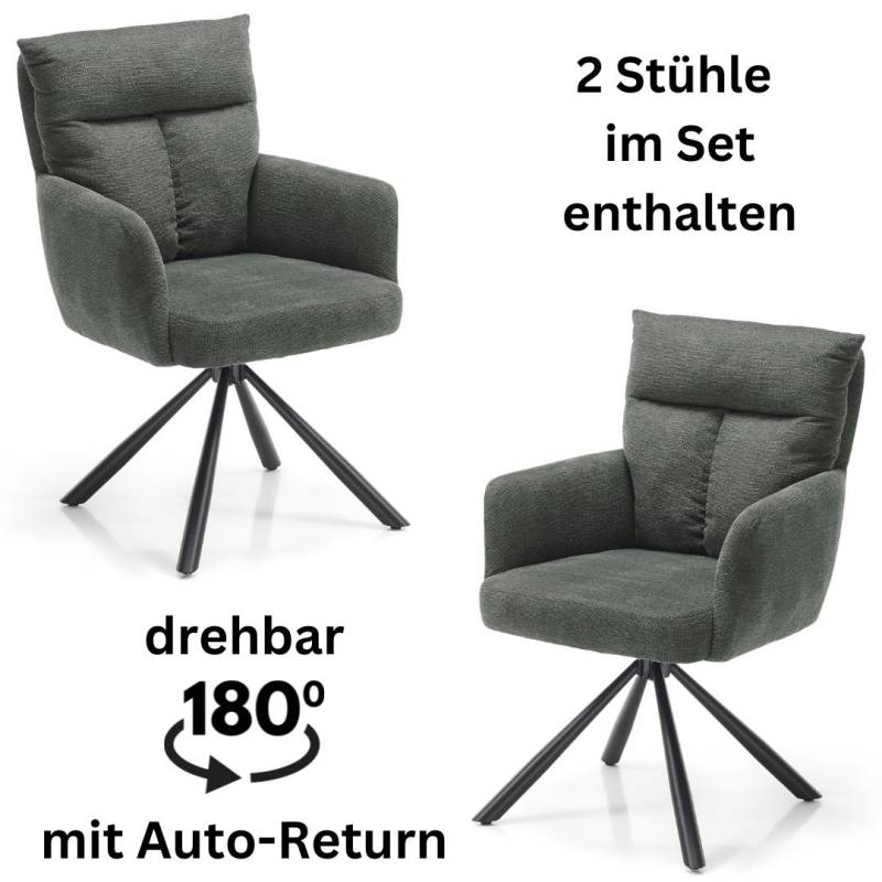 Stolkom Armlehnstuhl »Sofia«, (Set), 2 St., Microfaser, 180 grad drehbar mit Auto-Return, Federkern im Sitz von Stolkom