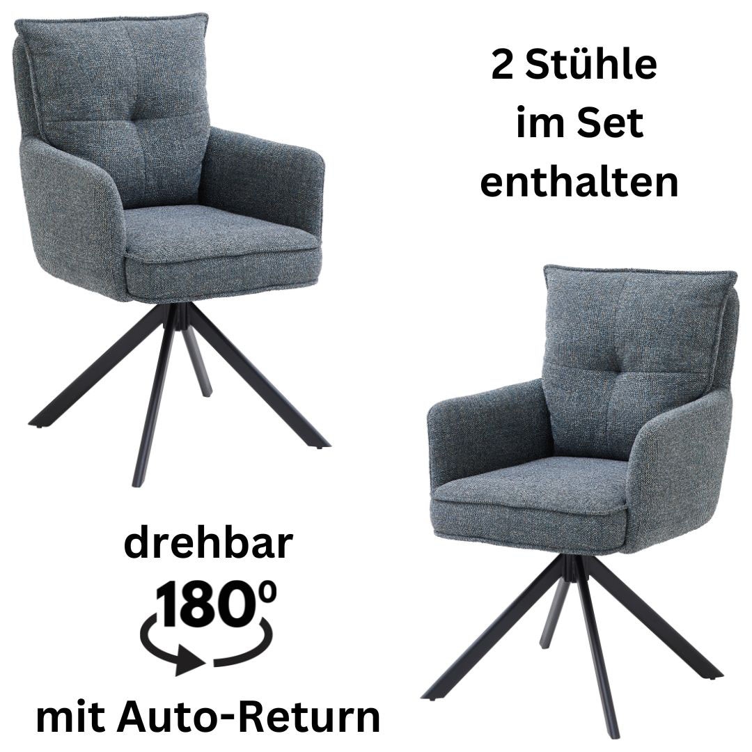 Stolkom Armlehnstuhl »Sofia young«, (Set), 2 St., Struktur, 180 grad drehbar mit Auto-Return, Federkern im Sitz von Stolkom