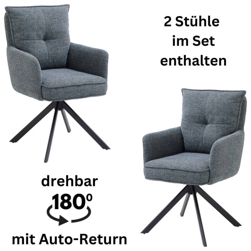 Stolkom Armlehnstuhl »Sofia young«, (Set), 2 St., Struktur, 180 grad drehbar mit Auto-Return, Federkern im Sitz von Stolkom