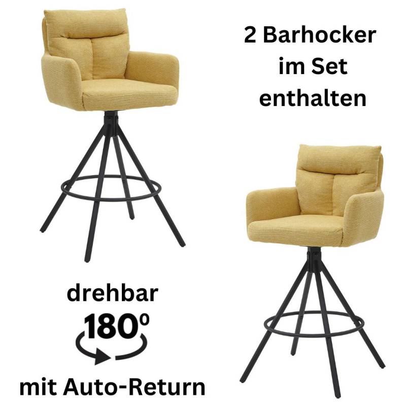 Stolkom Barhocker »Sofia«, (Set, 2 St.), Komfortsitzhöhe 70 cm, 180°drehbar Auto Return funktion von Stolkom