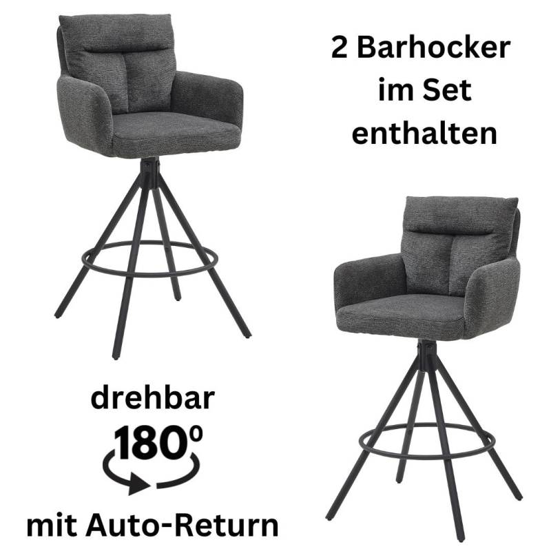 Stolkom Barhocker »Sofia«, (Set, 2 St.), Komfortsitzhöhe 70 cm, 180°drehbar Auto Return funktion von Stolkom