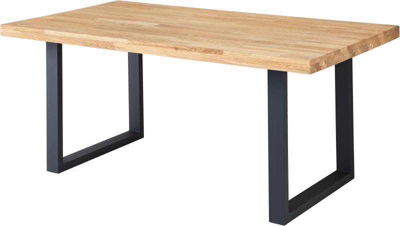 Stolkom Esstisch »Chris Esszimmertisch Eiche Massivholz, BxHxT 110x47x70 cm«, Gerade Kante, Industrial Style Eiche Massivholz von Stolkom