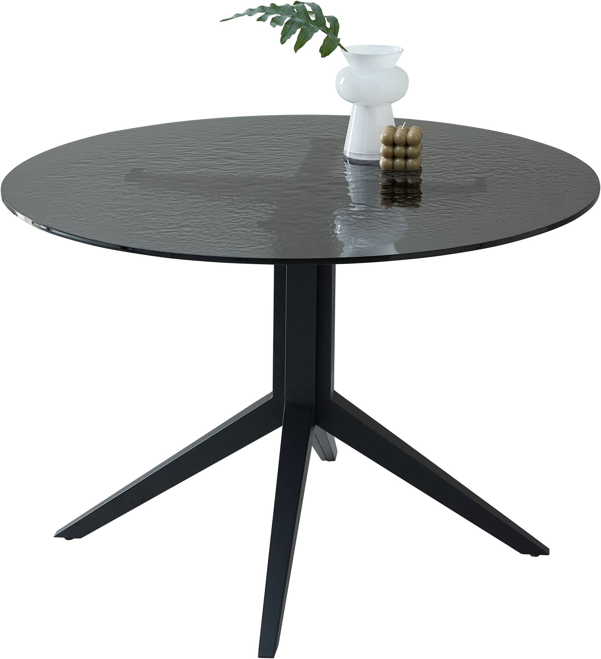 Stolkom Esstisch »Leano Glastisch rund schwarz, Esszimmertisch BxH 110x76 cm«, Sicherheitsglas Bruchsicher, Water Ripple Effekt schwarz getönt Stolkom Esstisch »Leano Glastisch rund schwarz, Esszimmertisch BxH 110x76 cm«, Sicherheitsglas Bruchsicher, Water Ripple Effekt schwarz getönt von Stolkom
